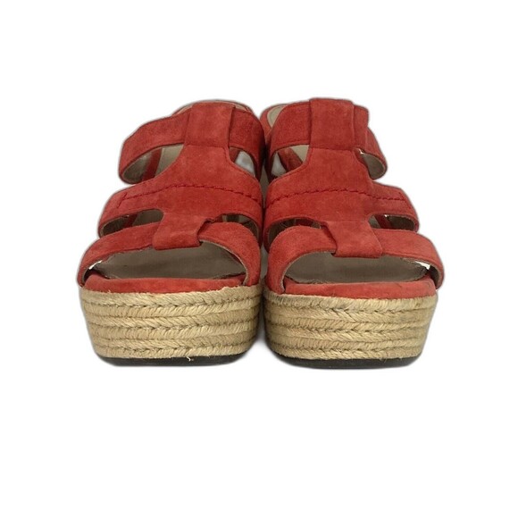 UGG Tawnie Wedge-Women 7.5-Coral Pink Leather-Espadrille Sandal 1000404 -F29011L - Picture 2 of 10